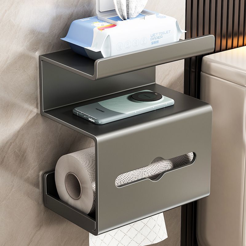 Premium 3-Tier Wall-Mounted Toilet Paper Holder with Storage